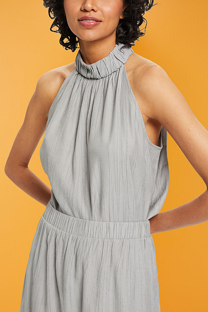 Crinkled and sleeveless blouse, MEDIUM GREY, detail-asia image number 0