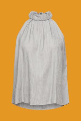 Crinkled and sleeveless blouse, MEDIUM GREY, detail-asia image number 6