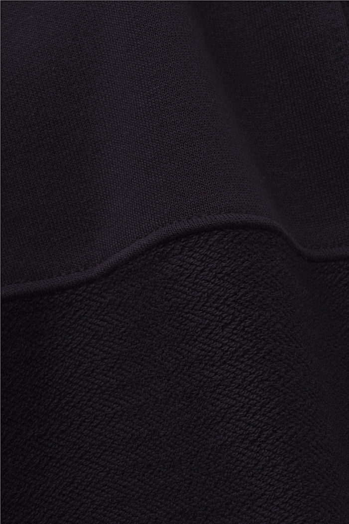 Cropped patchwork hoodie, BLACK, detail-asia image number 4