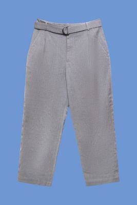 Belted wide leg trousers, wool blend