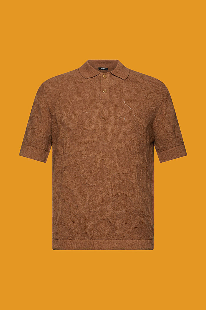 Bouclé polo shirt, PALE KHAKI, detail-asia image number 5