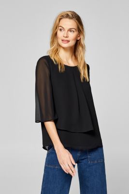 Esprit - Chiffon blouse with a layered effect at our Online Shop