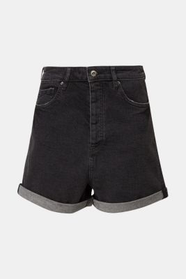 womens high waisted black denim shorts