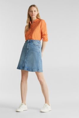 a line denim skirt