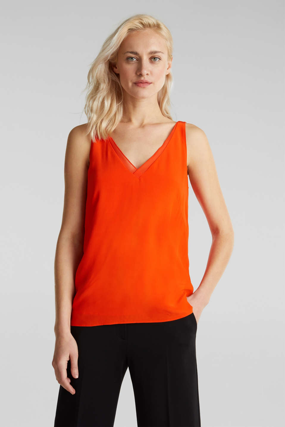 Esprit - Blouse top made of LENZING™ ECOVERO™ at our Online Shop