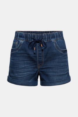 Denim short van joggingstof