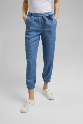 Van TENCEL&trade;: joggingbroek met denim look