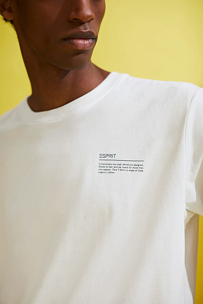 Camiseta de jersey con estampado, 100 % algodón ecológico, OFF WHITE, detail image number 1