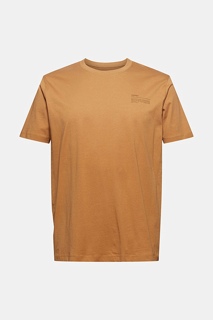 T-Shirt mit Print, 100% Organic Cotton, CAMEL, overview