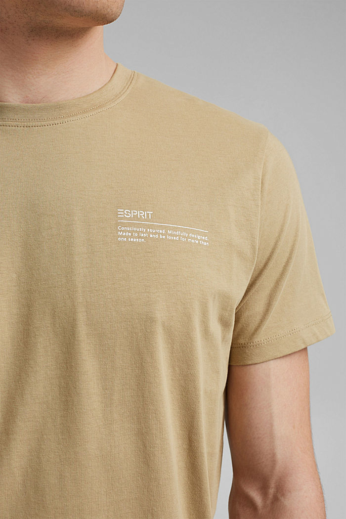 Camiseta con estampado, 100 % algodón ecológico, BEIGE, detail image number 1