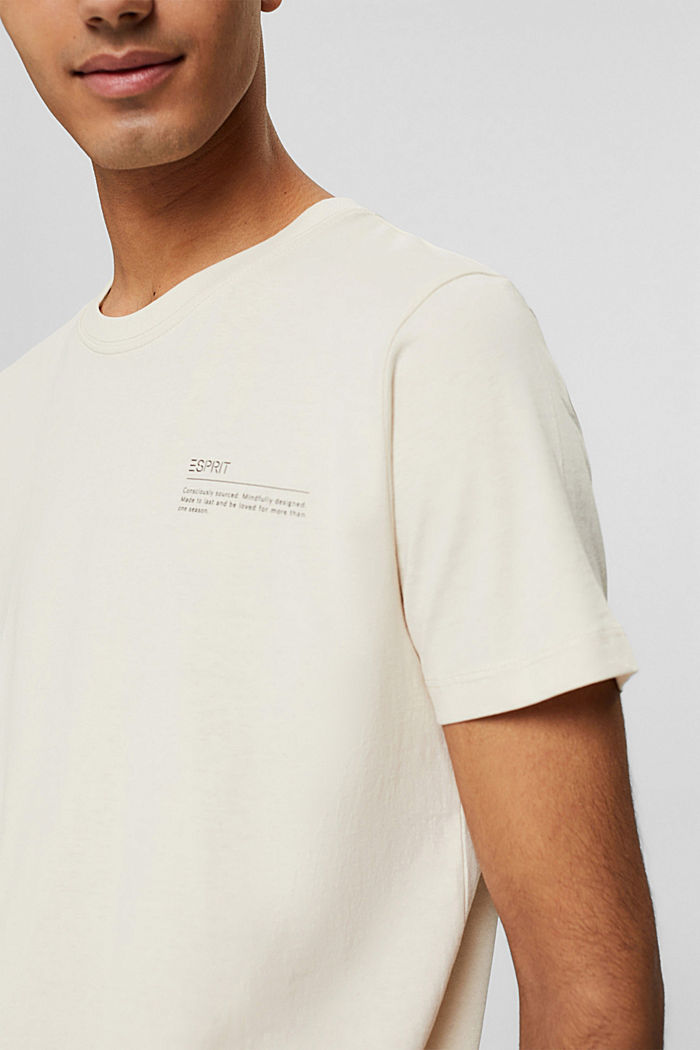 T-shirt met print, 100% organic cotton, CREAM BEIGE, detail image number 1