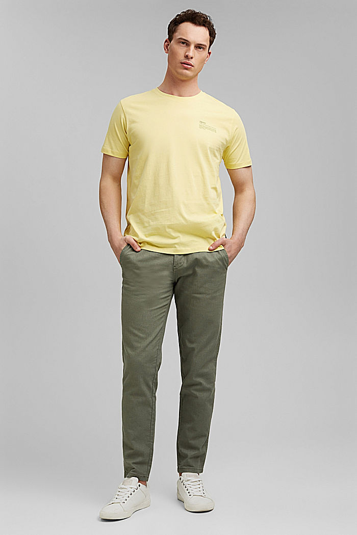 Camiseta con estampado, 100 % algodón ecológico, LIGHT YELLOW, detail image number 5