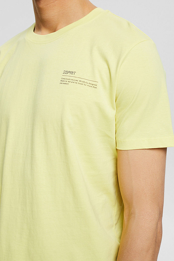 Jersey T-shirt with a print, 100% organic cotton, NEW YELLOW, detail image number 1