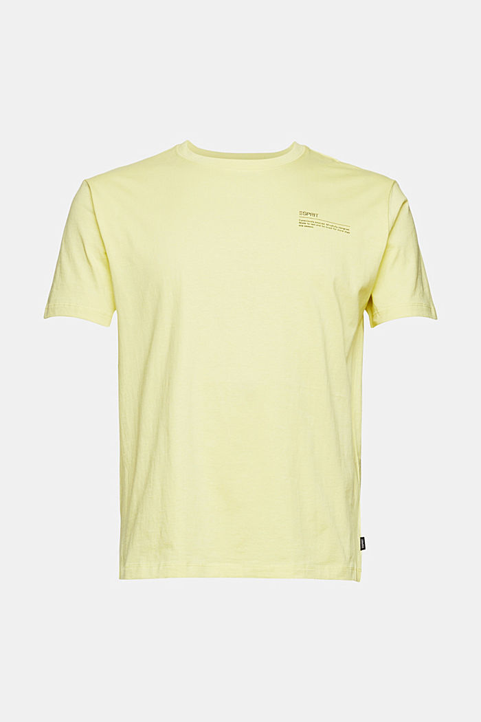 Jersey T-shirt met print, 100% biologisch katoen, NEW YELLOW, overview