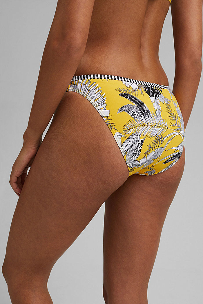 Gerecycled: bikini-slip met tropische print, YELLOW, detail image number 4