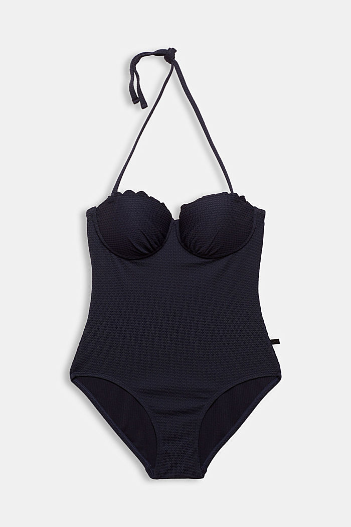 Textured swimsuit with wavy edges