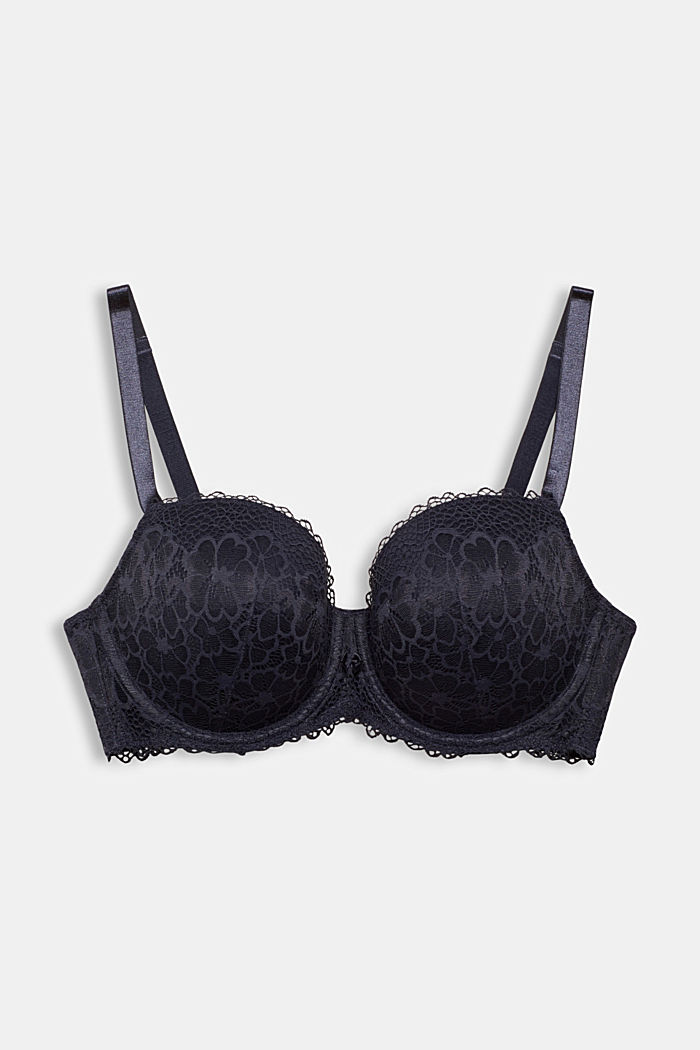 Recycled: underwire bra with lace for larger cup sizes