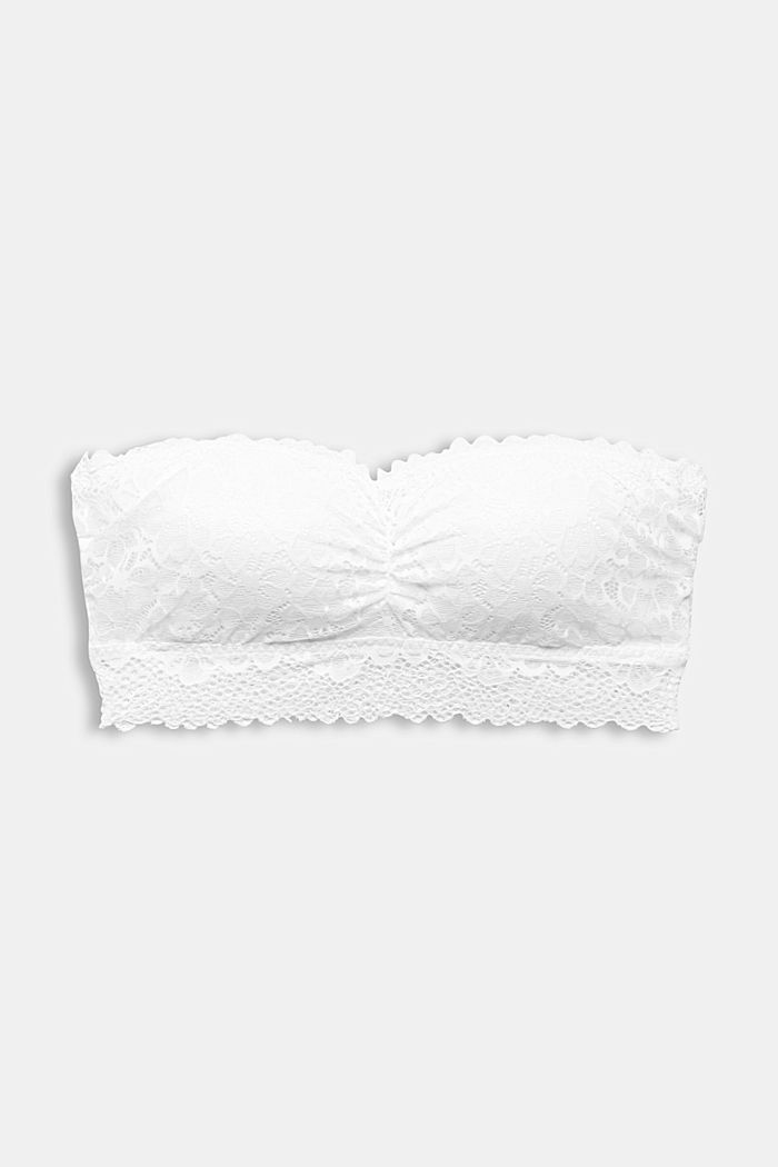 Recycled: padded bandeau top with lace