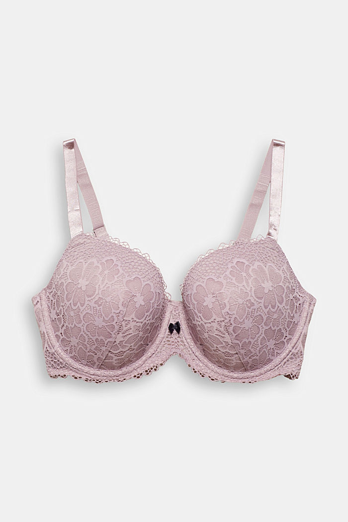 Recycled: underwire bra with lace for larger cup sizes