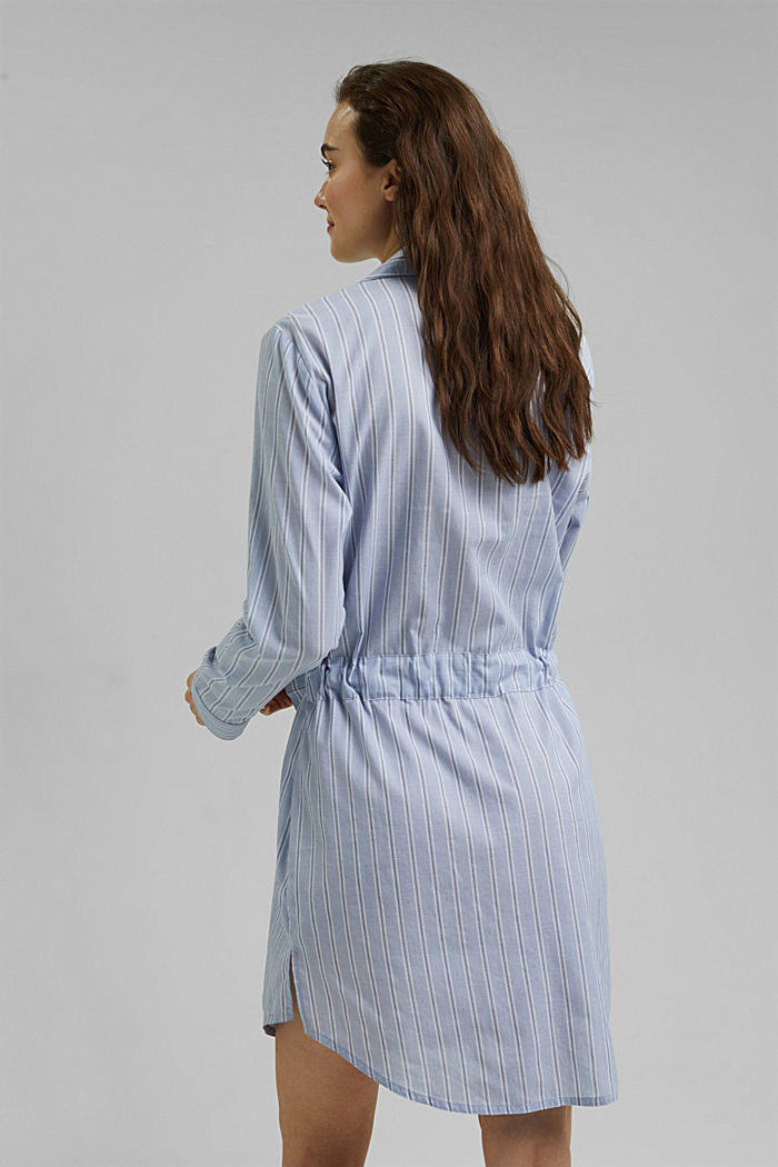 Camicia da notte a righe, 100% cotone biologico, PASTEL BLUE, detail image number 2