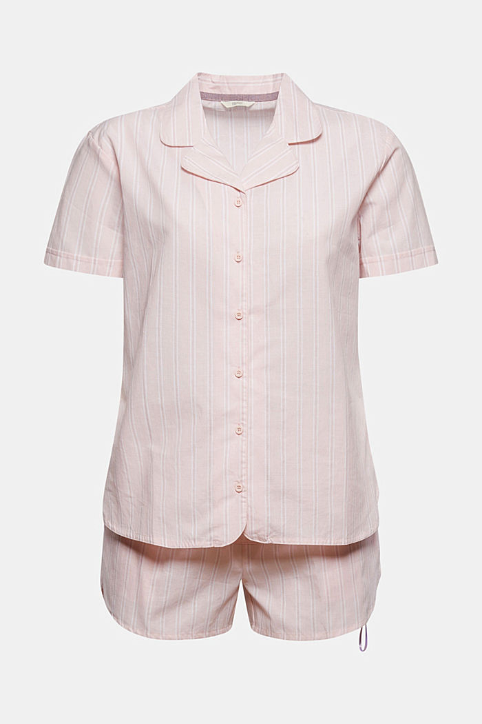 Pyjama mit Streifen, 100% Organic Cotton, LIGHT PINK, overview