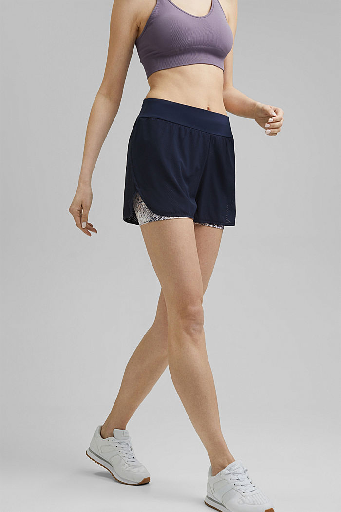 Recycled: double-layer shorts, NAVY, detail image number 0