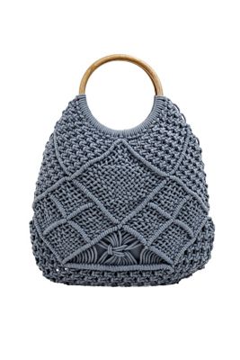 EDC Sac en crochet à poignée en bois