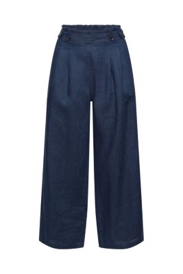 ESPRIT Pantalon en lin à jambes raccourcies