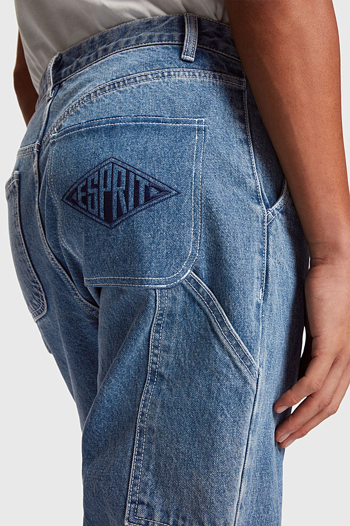 High-rise denim cargo trousers, Women, BLUE RINSE, detail-asia image number 5