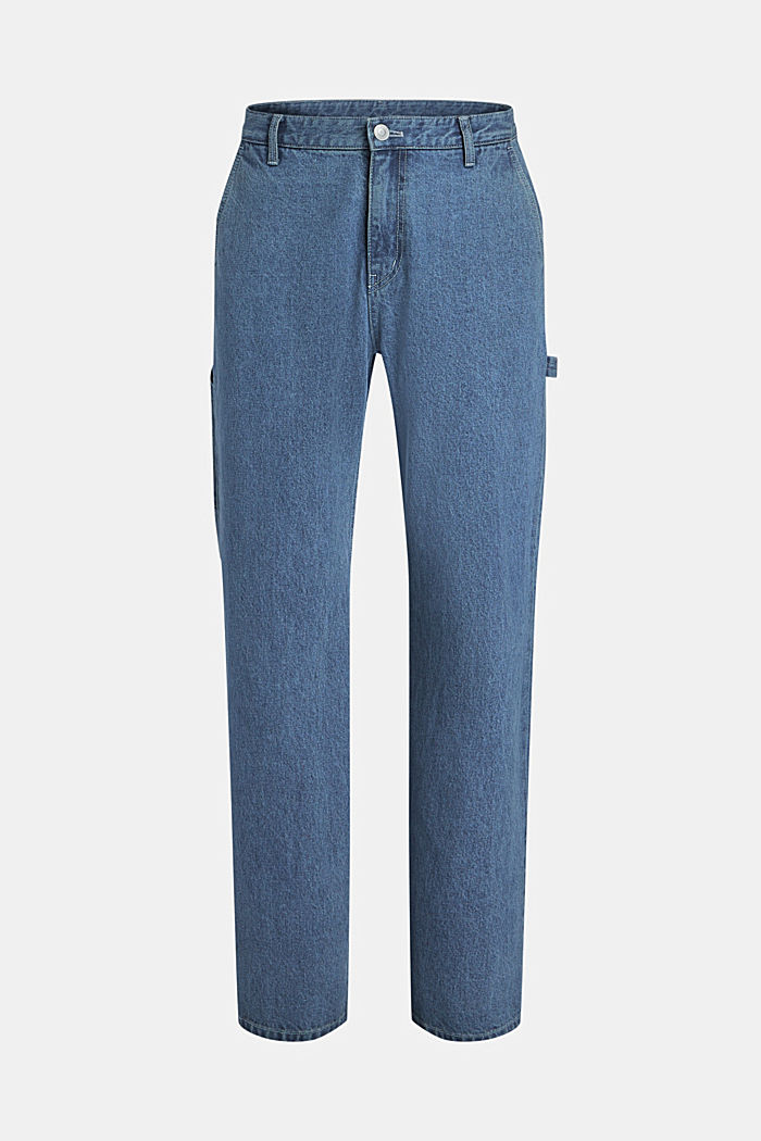 High-rise denim cargo trousers, Women, BLUE RINSE, detail-asia image number 6