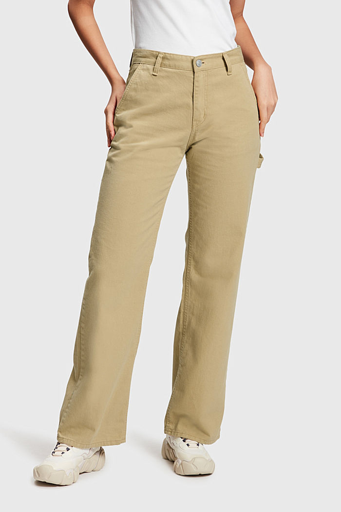 High-rise cargo trousers, Women, BEIGE, detail-asia image number 2