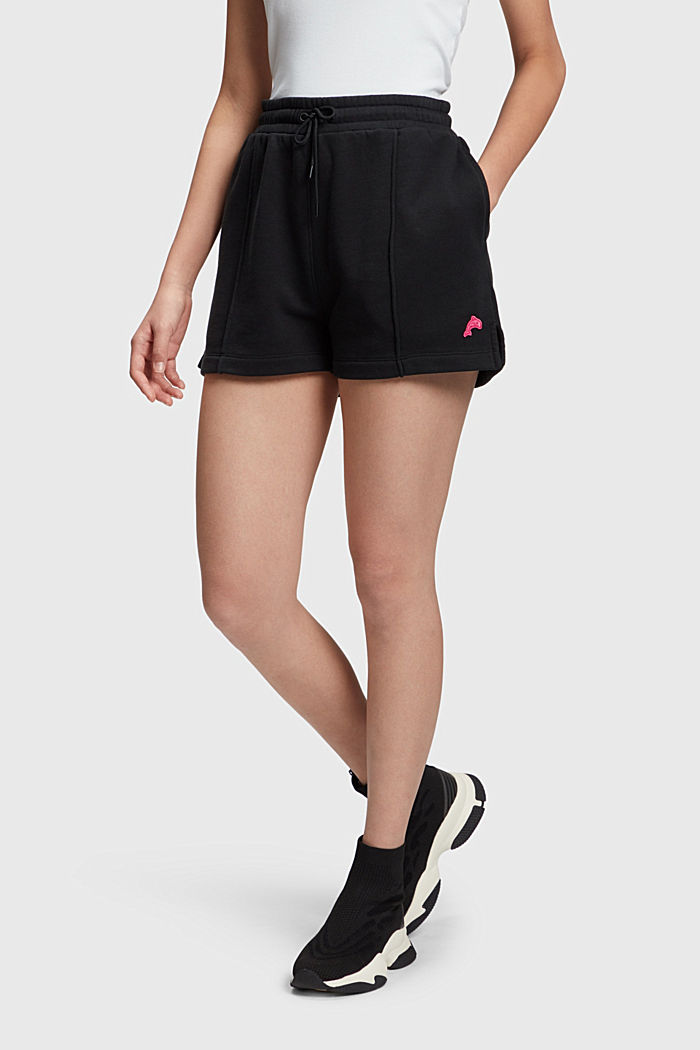 Color Dolphin Drawstring Shorts, BLACK, overview-asia
