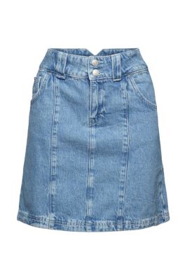 ESPRIT Jupe en jean, 100 % coton biologique