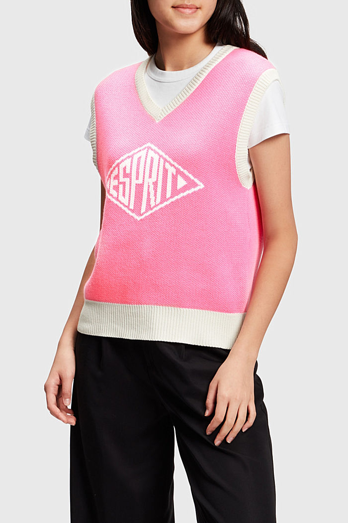 Unisex sleeveless jumper, PINK, overview-asia