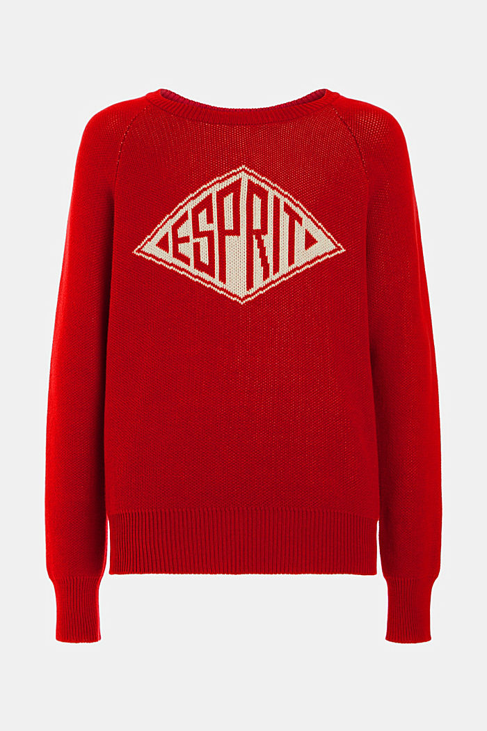 Unisex knitted jumper, RED, overview-asia