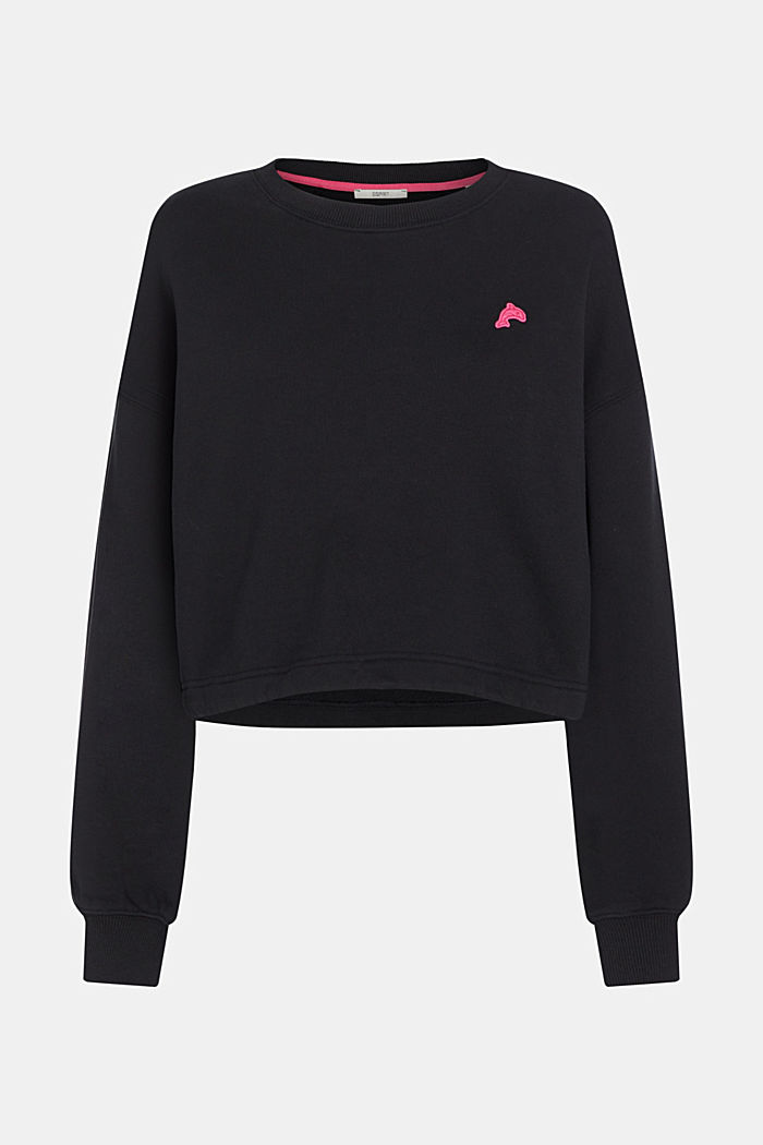 Color Dolphin Cropped Sweatshirt, BLACK, detail-asia image number 6
