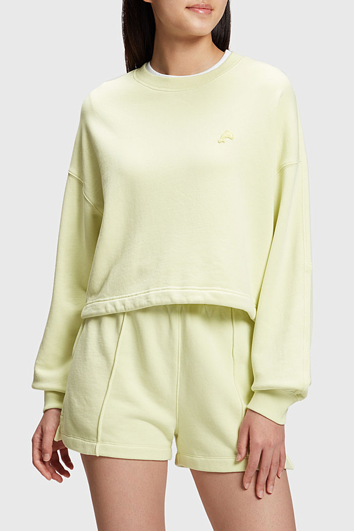 Color Dolphin Cropped Sweatshirt, DUSTY GREEN, detail-asia image number 0