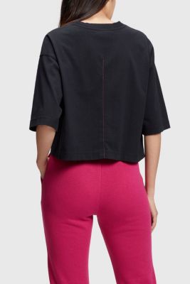 Color Dolphin Cropped T-shirt, BLACK, detail-asia image number 1