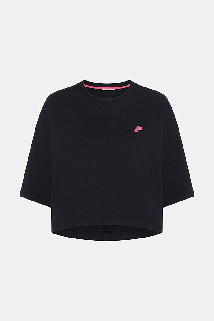 Color Dolphin Cropped T-shirt, BLACK, detail-asia image number 4