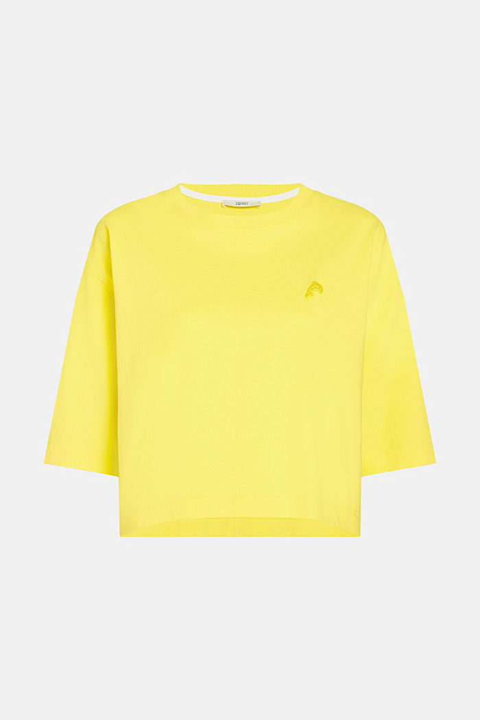Color Dolphin Cropped T-shirt, YELLOW, detail-asia image number 5