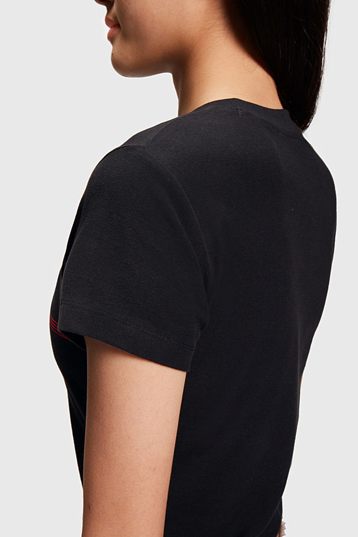 Cropped T-shirt, BLACK, detail-asia image number 3