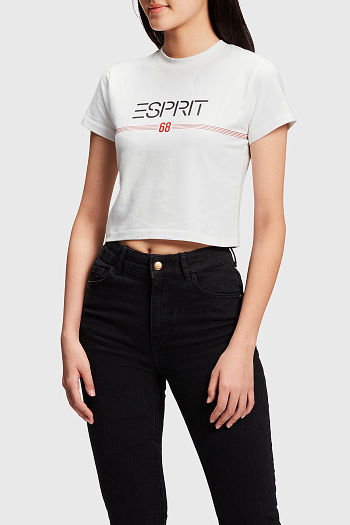 Cropped T-shirt, WHITE, detail image number 1