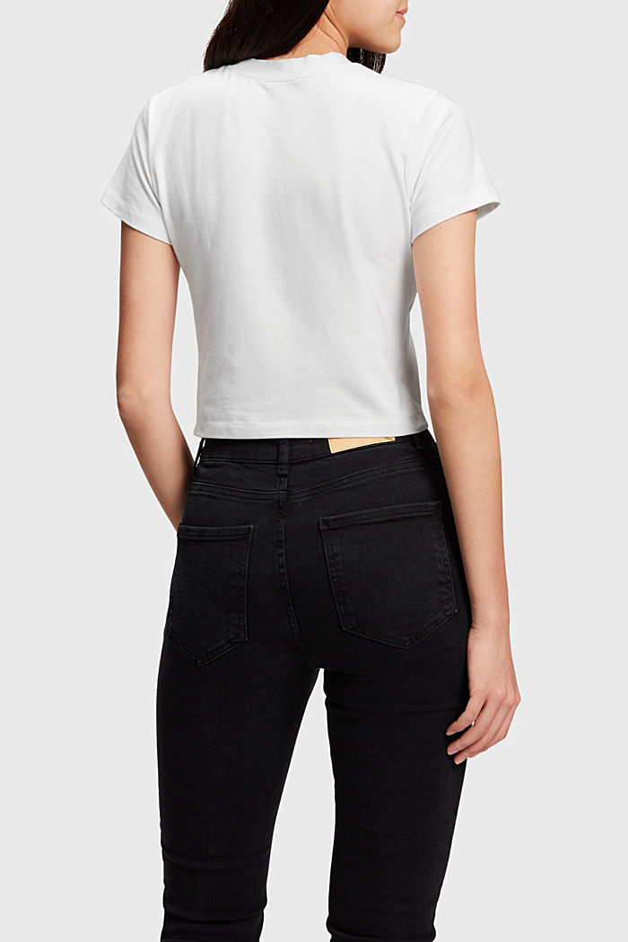Cropped T-shirt, WHITE, detail-asia image number 1