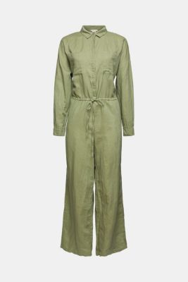 Ze smsi se lnem: overal s irokmi nohavicemi, LIGHT KHAKI, overview