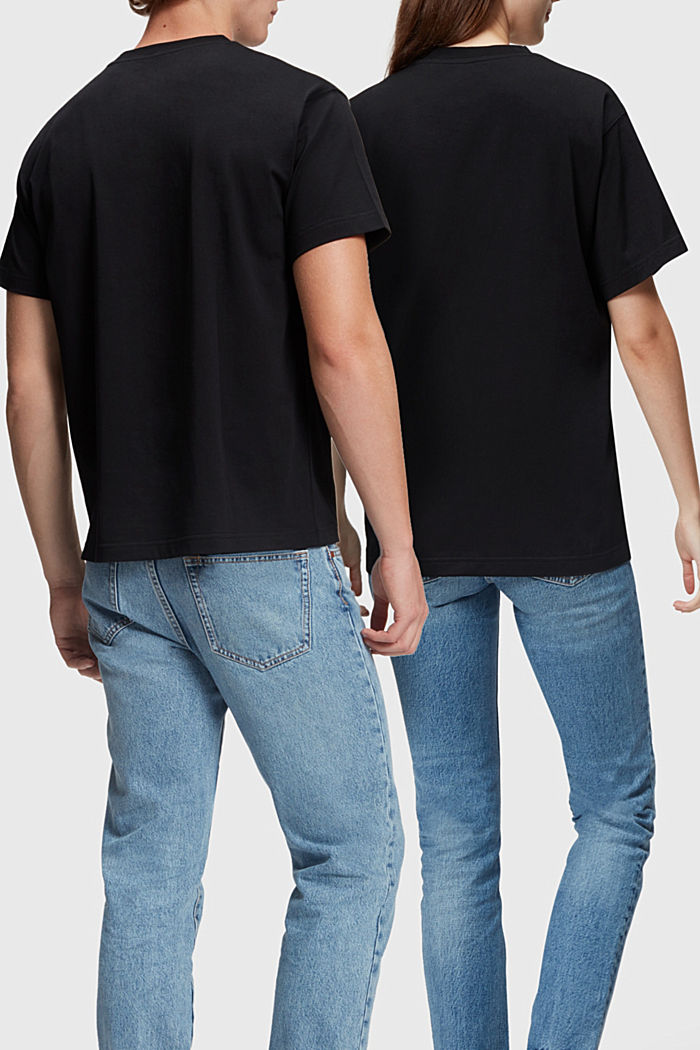KOREAN LOGO 박시 핏 티셔츠, BLACK, detail-asia image number 1