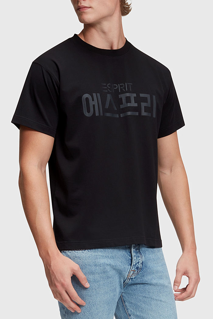 KOREAN LOGO 박시 핏 티셔츠, BLACK, detail-asia image number 2
