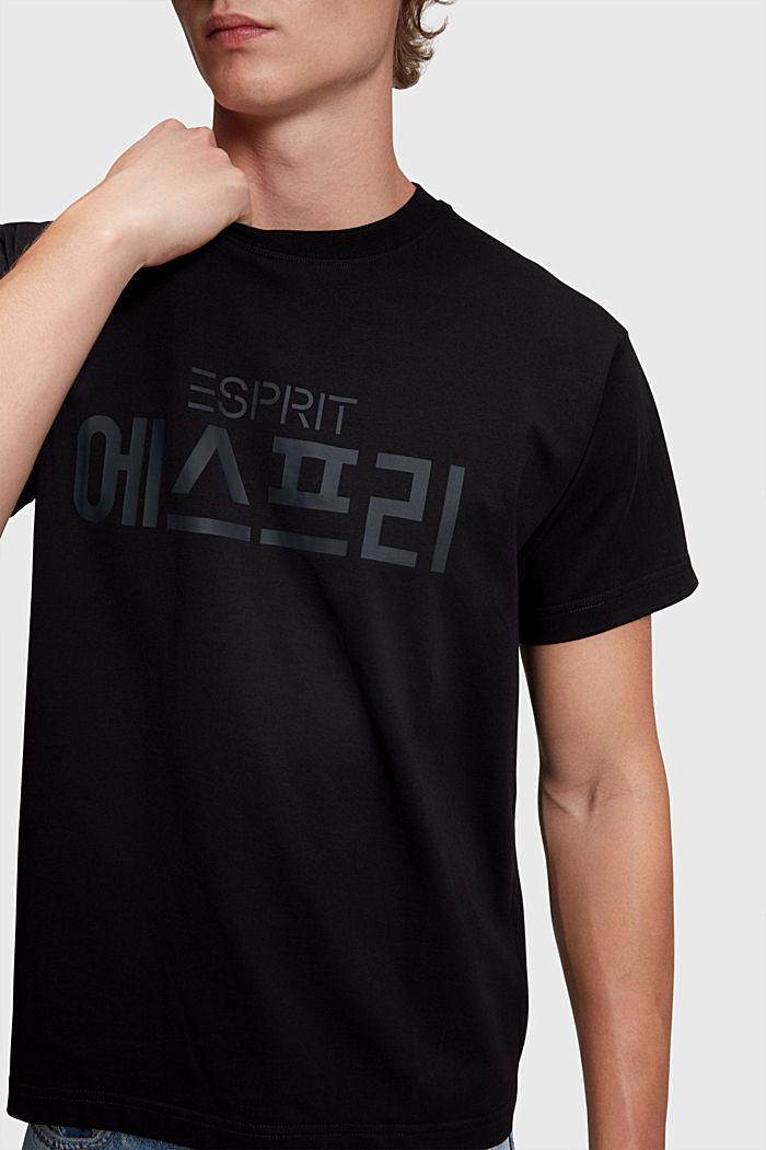 KOREAN LOGO 박시 핏 티셔츠, BLACK, detail-asia image number 4