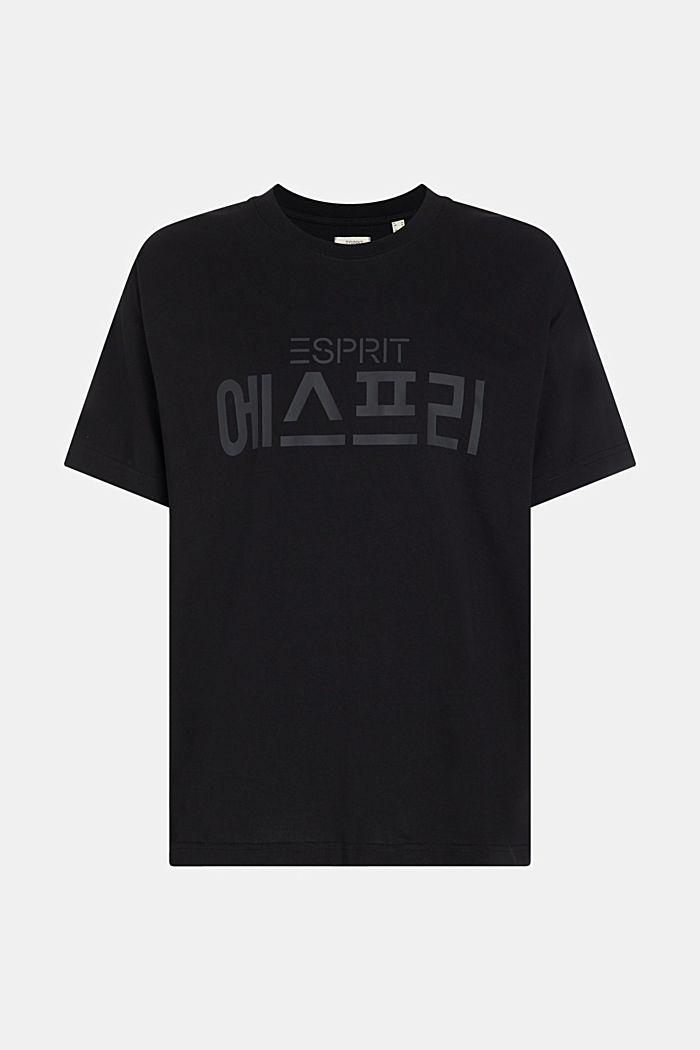 KOREAN LOGO 박시 핏 티셔츠, BLACK, detail-asia image number 5