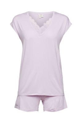 ESPRIT Pyjama à détails en dentelle, LENZING™ ECOVERO™