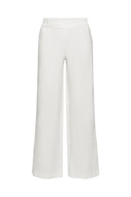 ESPRIT Pantalon en lin à jambes larges